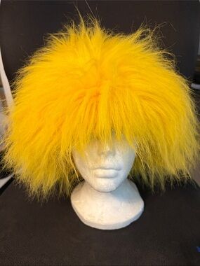Yellow Fluffy Wig for Women - Bright Statement Hairpiece